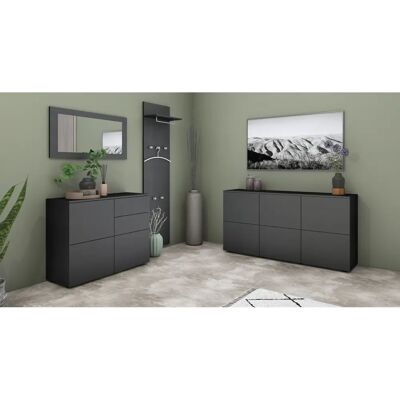 BORCHARDT MÖBEL Rova Sideboard - 6 Türen, 139cm, Schwarz BORCHARDT MÖBEL Rova Sideboard - 6 Türen, 139cm, Schwarz