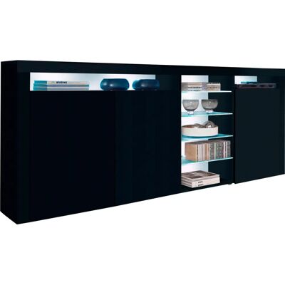 BORCHARDT MÖBEL Santa Fe Highboard - 200cm, schwarz matt BORCHARDT MÖBEL Santa Fe Highboard - 200cm, schwarz matt