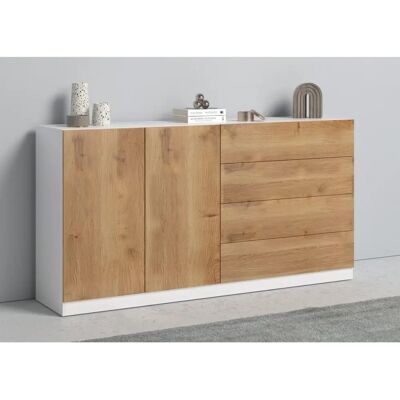 BORCHARDT MÖBEL Vaasa Sideboard - 152x79x35 cm, Weiß/Eichefarben Wotan - Sideboard BORCHARDT MÖBEL Vaasa Sideboard - 152x79x35 cm, Weiß/Eichefarben Wotan - Sideboard