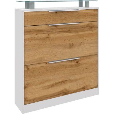 BORCHARDT MÖBEL Oliva Weiß/Eichefarben wotan Schuhschrank - Schuhschrank BORCHARDT MÖBEL Oliva Weiß/Eichefarben wotan Schuhschrank - Schuhschrank