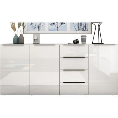 BORCHARDT MÖBEL "Tom" Hochschrank - Weiß Hochglanz - 200cm BORCHARDT MÖBEL "Tom" Hochschrank - Weiß Hochglanz - 200cm