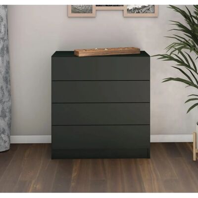 Borchardt Möbel Vaasa Sideboard - 4 Schubladen, melamin, schwarz matt, 76x79x35 cm Borchardt Möbel Vaasa Sideboard - 4 Schubladen, melamin, schwarz matt, 76x79x35 cm