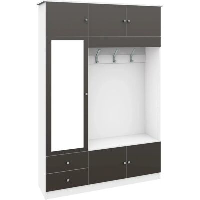 Borchardt Möbel Kompakta Kleiderschrank - 6 Türen, Weiß/Graphit Borchardt Möbel Kompakta Kleiderschrank - 6 Türen, Weiß/Graphit
