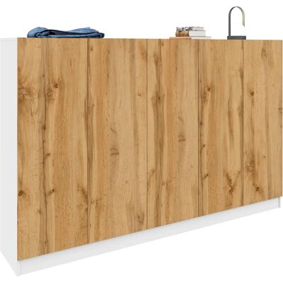 BORCHARDT MÖBEL Schuhschrank - 15 Einlegeböden, 190x120x35 cm, Braun & Weiß Matt - Schuhschrank BORCHARDT MÖBEL Schuhschrank - 15 Einlegeböden, 190x120x35 cm, Braun & Weiß Matt - Schuhschrank