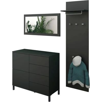 BORCHARDT Modell Höhenverstellbares Mattes Schwarz Garderoben-Set BORCHARDT Modell Höhenverstellbares Mattes Schwarz Garderoben-Set