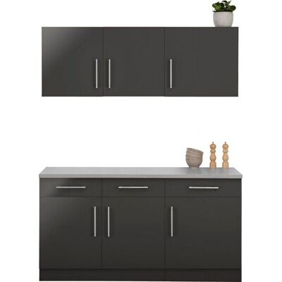WIHO KÜCHEN Cali - Komplettküchen-Set - 160x60cm, Grau WIHO KÜCHEN Cali - Komplettküchen-Set - 160x60cm, Grau
