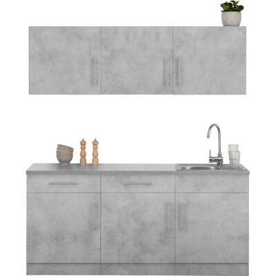 WIHO KÜCHEN Cali - Komplettküchen-Set - 180x60cm - Grau WIHO KÜCHEN Cali - Komplettküchen-Set - 180x60cm - Grau