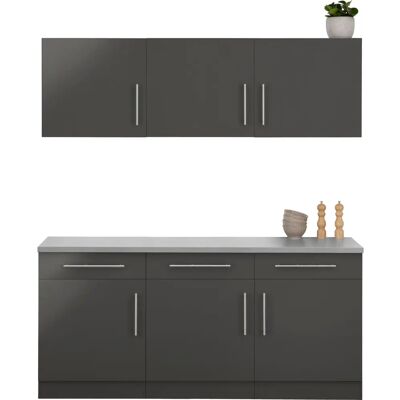 WIHO KÜCHEN Cali - Modulküche - 180x60cm - Grau WIHO KÜCHEN Cali - Modulküche - 180x60cm - Grau