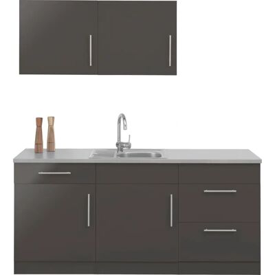 WIHO KÜCHEN Cali Komplettküche - Grau, 180x60cm WIHO KÜCHEN Cali Komplettküche - Grau, 180x60cm
