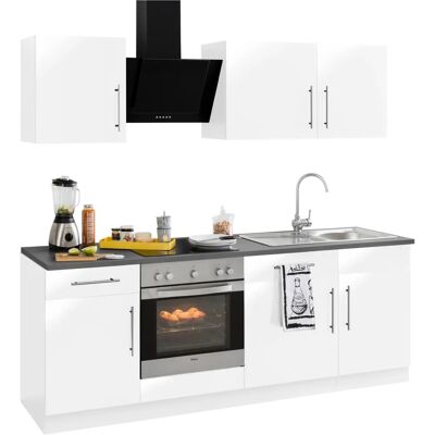 WIHO Küchen Cali Küchen-Set - 220cm x 60cm - Weiß - Küchenzeile WIHO Küchen Cali Küchen-Set - 220cm x 60cm - Weiß - Küchenzeile