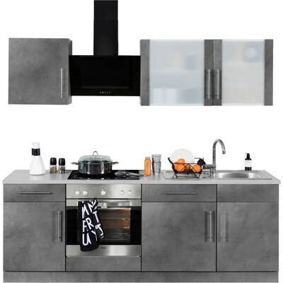 WIHO KÜCHEN Cali - Betonfarben, Canvas Grau, 220cm Küchenzeile WIHO KÜCHEN Cali - Betonfarben, Canvas Grau, 220cm Küchenzeile