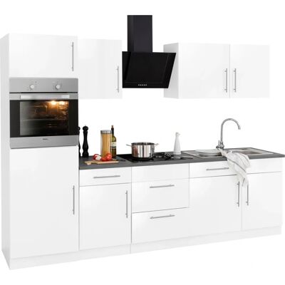 Wiho Küchen Cali Küchen Set - Weiß Granit Grau - Küchen Set Wiho Küchen Cali Küchen Set - Weiß Granit Grau - Küchen Set