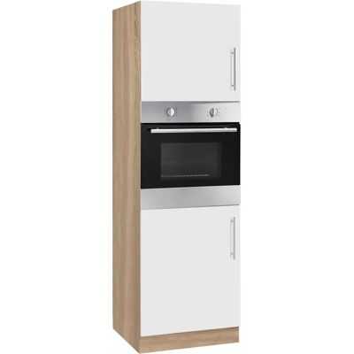 WIHO KÜCHEN Cali Küchen Schrank - Weiß Matt / Sonoma Eiche - 60x57x200 cm WIHO KÜCHEN Cali Küchen Schrank - Weiß Matt / Sonoma Eiche - 60x57x200 cm