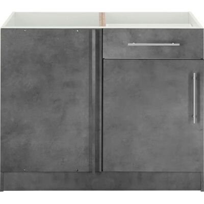 WIHO KÜCHEN Cali Eckunterschrank - Betonfarben - Küchen Eckunterschrank WIHO KÜCHEN Cali Eckunterschrank - Betonfarben - Küchen Eckunterschrank