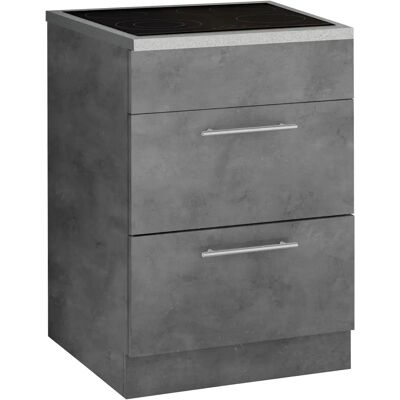 WIHO KÜCHEN Cali - 60x85x60cm grauer Küchenschrank WIHO KÜCHEN Cali - 60x85x60cm grauer Küchenschrank