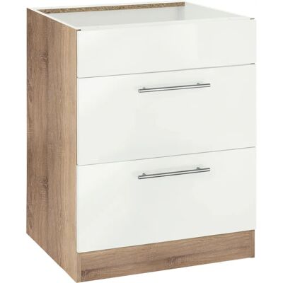 WIHO KÜCHEN Cali Küchen Schrank - Weiß (matt), Sonoma Eiche, 60cm WIHO KÜCHEN Cali Küchen Schrank - Weiß (matt), Sonoma Eiche, 60cm