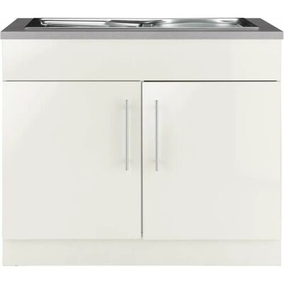WIHO KÜCHEN Cali Weiß Glanz Küchen Schrank - 100cm WIHO KÜCHEN Cali Weiß Glanz Küchen Schrank - 100cm