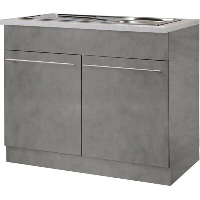 WIHO KÜCHEN Chicago 100cm Küchen Schrank - grau WIHO KÜCHEN Chicago 100cm Küchen Schrank - grau
