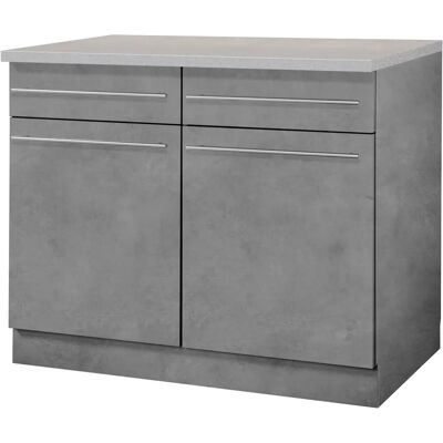 WIHO KÜCHEN Chicago Grau Küchenunterschrank - 100x85x60cm WIHO KÜCHEN Chicago Grau Küchenunterschrank - 100x85x60cm