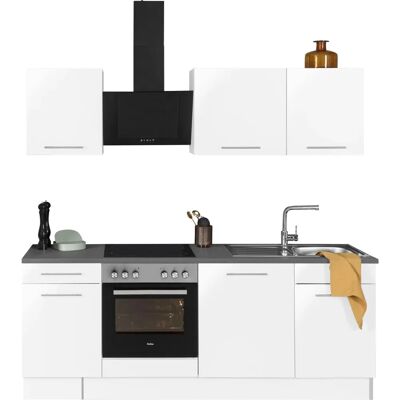 WIHO KÜCHEN Ela Komplettküchen-Set - Weiß, 220cm x 60cm - Küchenzeile WIHO KÜCHEN Ela Komplettküchen-Set - Weiß, 220cm x 60cm - Küchenzeile