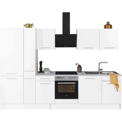 WIHO KÜCHEN Ela Komplettküchen-Set - Weiß, Canvas Grau, 310cm WIHO KÜCHEN Ela Komplettküchen-Set - Weiß, Canvas Grau, 310cm
