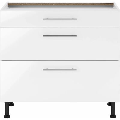 WIHO KÜCHEN Ela - Weiß Glanz Unterschrank - 90cm WIHO KÜCHEN Ela - Weiß Glanz Unterschrank - 90cm
