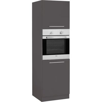 WIHO KÜCHEN Flexi2 Küchen Schrank - Anthrazit - 60x200x57 cm - Herdumbauschrank WIHO KÜCHEN Flexi2 Küchen Schrank - Anthrazit - 60x200x57 cm - Herdumbauschrank