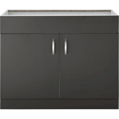 Wiho Küchen Flexi Küchenschrank - 100cm, Anthrazit Wiho Küchen Flexi Küchenschrank - 100cm, Anthrazit