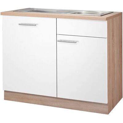 WIHO KÜCHEN Montana - Küchen Schrank, weiß, Sonoma Eiche, 110x60x85cm WIHO KÜCHEN Montana - Küchen Schrank, weiß, Sonoma Eiche, 110x60x85cm