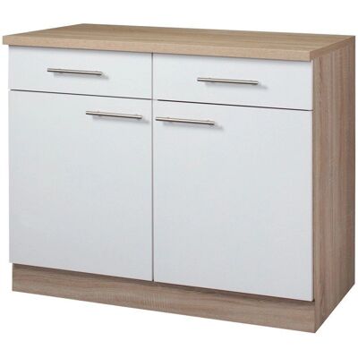 WIHO KÜCHEN Montana Unterschrank - Weiß matt / Sonoma Eiche WIHO KÜCHEN Montana Unterschrank - Weiß matt / Sonoma Eiche