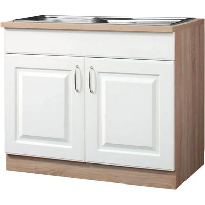 WIHO KÜCHEN Tilda - Küchenschrank - Weiß / Sonoma Eiche - 100x85x60cm WIHO KÜCHEN Tilda - Küchenschrank - Weiß / Sonoma Eiche - 100x85x60cm
