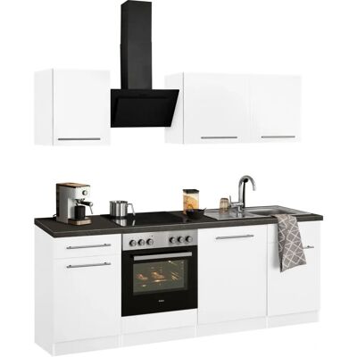 WIHO KÜCHEN Unna - Weiße Granit Küche - 220cm WIHO KÜCHEN Unna - Weiße Granit Küche - 220cm