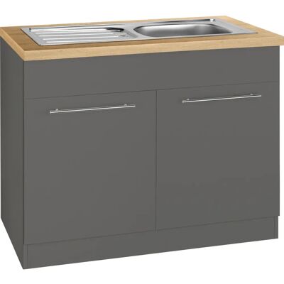 WIHO KÜCHEN Unna Küchen Schrank - Anthrazit, Sonoma Eiche - 2 Türen WIHO KÜCHEN Unna Küchen Schrank - Anthrazit, Sonoma Eiche - 2 Türen