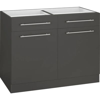 WIHO KÜCHEN Unna Unterschrank - Anthrazit/Weiß - 100cm Breit WIHO KÜCHEN Unna Unterschrank - Anthrazit/Weiß - 100cm Breit