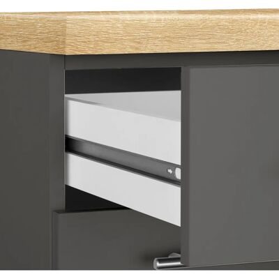 WIHO KÜCHEN Unna Küchenunterschrank - Anthrazit / Sonoma Eiche - 50x85x60cm WIHO KÜCHEN Unna Küchenunterschrank - Anthrazit / Sonoma Eiche - 50x85x60cm