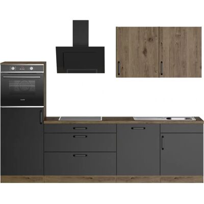 WIHO KÜCHEN Elba - Komplettküchen-Set, schwarz, 280x60cm WIHO KÜCHEN Elba - Komplettküchen-Set, schwarz, 280x60cm