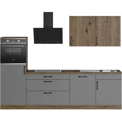 WIHO KÜCHEN Elba - Komplettküchen-Set, 280x60 cm, grau WIHO KÜCHEN Elba - Komplettküchen-Set, 280x60 cm, grau