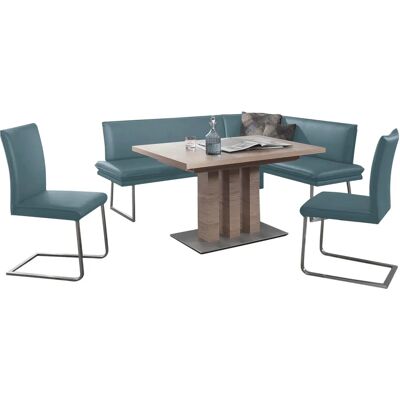 K+W Komfort & Wohnen Santos III - Essgruppe, Blau, Leder, Ausziehbarer Tisch, 5 Jahre Garantie K+W Komfort & Wohnen Santos III - Essgruppe, Blau, Leder, Ausziehbarer Tisch, 5 Jahre Garantie