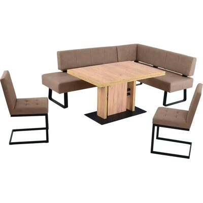 K+W Spider II Essgruppe - Ausziehtisch, Microfaser, Eckbank K+W Spider II Essgruppe - Ausziehtisch, Microfaser, Eckbank