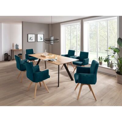 K+W KOMFORT & WOHNEN Türkis & Eiche Drehstuhl - Bürostuhl K+W KOMFORT & WOHNEN Türkis & Eiche Drehstuhl - Bürostuhl