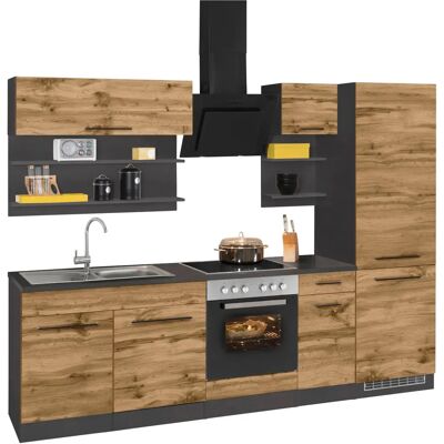 Kochstation Tulsa Küchenzeile - Braun, 270cm x 60cm - Komplettküchen-Set Kochstation Tulsa Küchenzeile - Braun, 270cm x 60cm - Komplettküchen-Set
