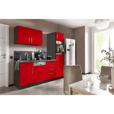 Kochstation Paris Rote Küchenzeile - Komplettset 230cm Kochstation Paris Rote Küchenzeile - Komplettset 230cm
