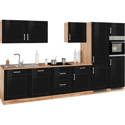 Kochstation Tinnum Schwarze Komplettküchen-Set - Küche Kochstation Tinnum Schwarze Komplettküchen-Set - Küche