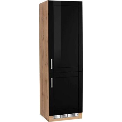 Kochstation KS-Tinnum Küchenschrank - 60x200cm, Schwarz, Modern Kochstation KS-Tinnum Küchenschrank - 60x200cm, Schwarz, Modern