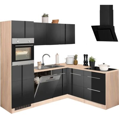 KOCHSTATION KS-Brindisi - Moderne Küche mit Induktion, Schwarz & Eiche KOCHSTATION KS-Brindisi - Moderne Küche mit Induktion, Schwarz & Eiche