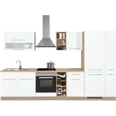 Kochstation KS-Eton - 330cm Weiß Küchenzeile Kochstation KS-Eton - 330cm Weiß Küchenzeile