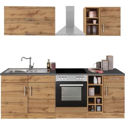 Kochstation KS-Colmar Küchenzeile - 240cm x 60cm - Wotaneiche Kochstation KS-Colmar Küchenzeile - 240cm x 60cm - Wotaneiche