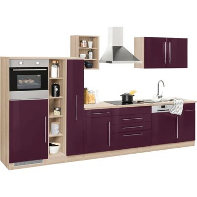 Kochstation KS-Samos - Küchen-Set, Aubergine & Eiche Sonoma - Küche Kochstation KS-Samos - Küchen-Set, Aubergine & Eiche Sonoma - Küche