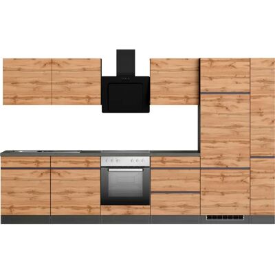 Kochstation Riesa Küche - Komplett Grau Set - 330cm Kochstation Riesa Küche - Komplett Grau Set - 330cm