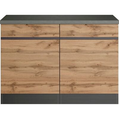 Kochstation KS-Riesa Unterschrank - 120cm, 2 Regale, Braun Kochstation KS-Riesa Unterschrank - 120cm, 2 Regale, Braun